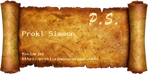 Prokl Simeon névjegykártya